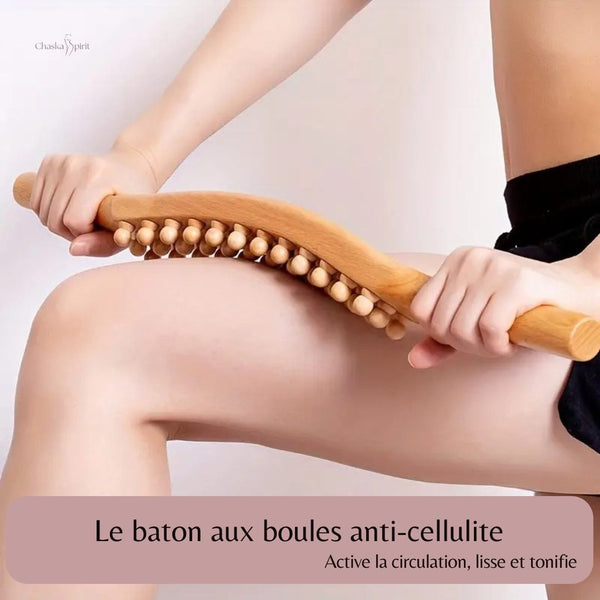 Bâton de madérothérapie – 36 perles