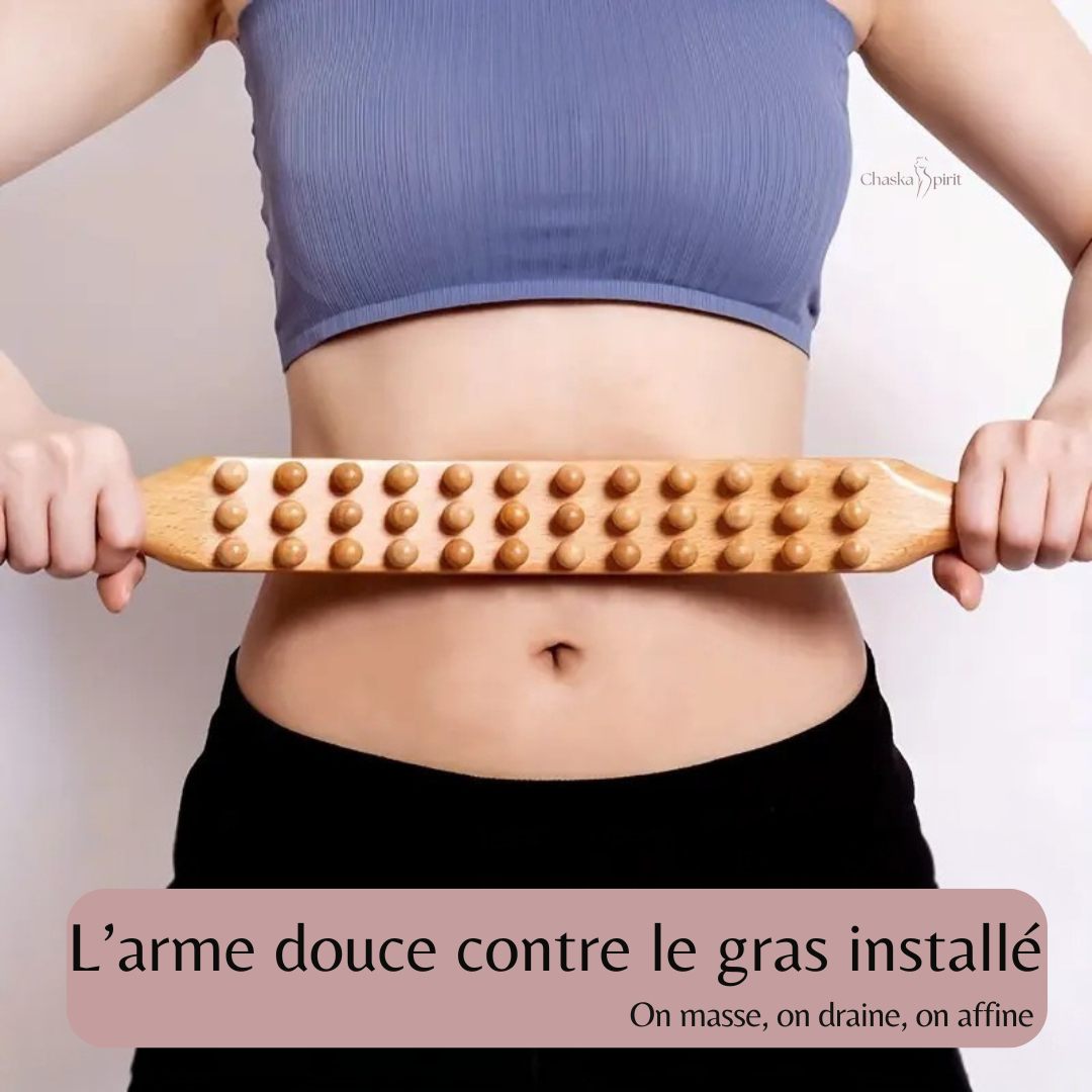 Bâton de madérothérapie – 36 perles