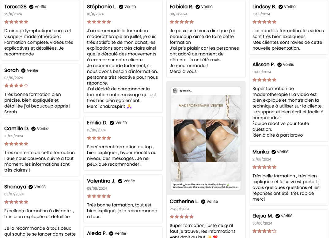 Formation en ligne Maderothérapie corps