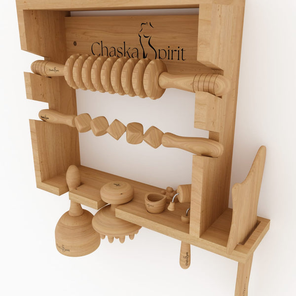 Présentoir en Bois  pour Outils de Maderothérapie